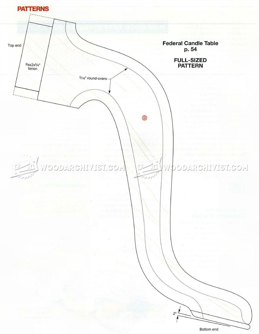 Federal Candle Table Plans