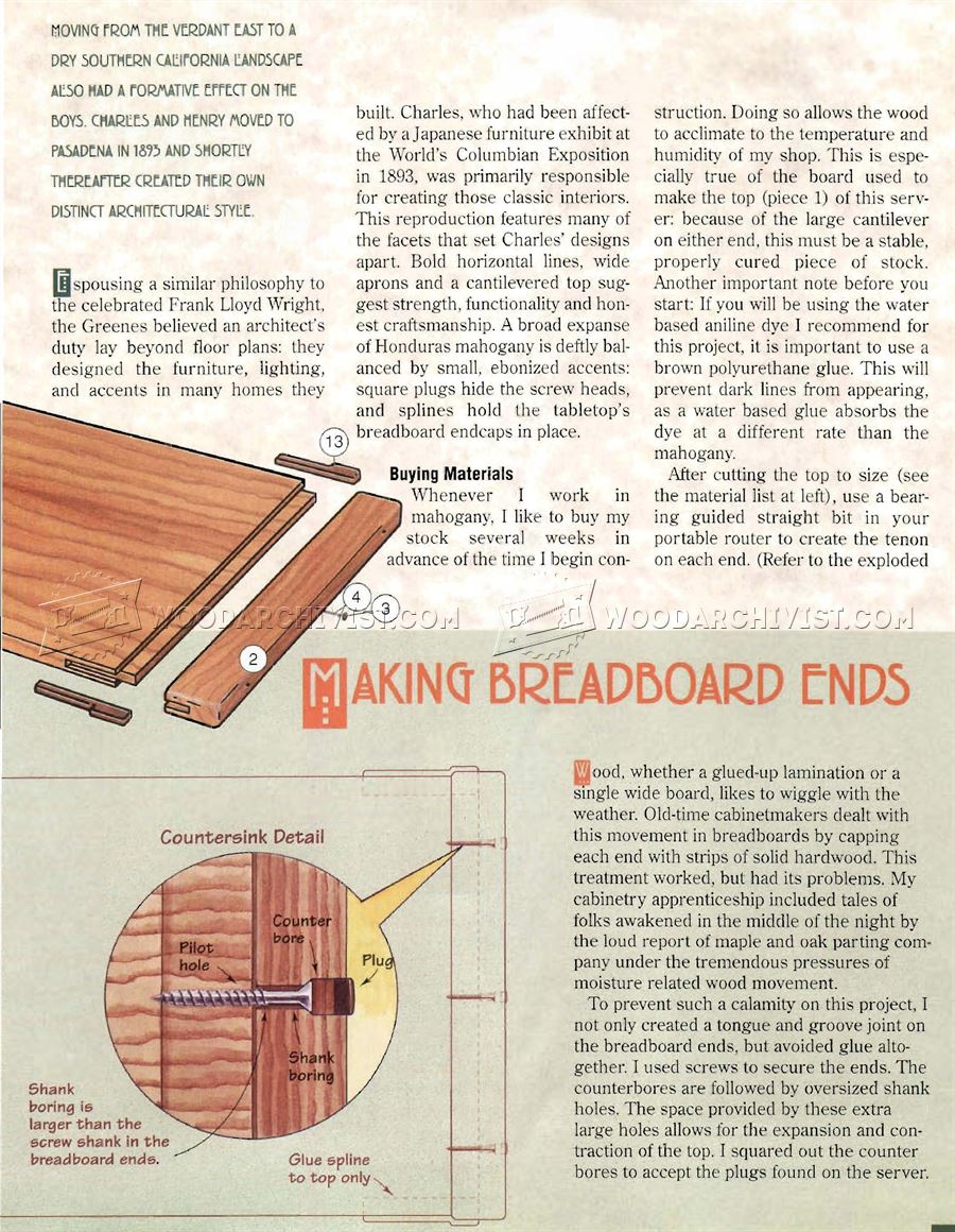 Serving Table Plans