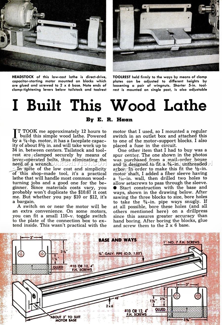 Homemade Wood Lathe