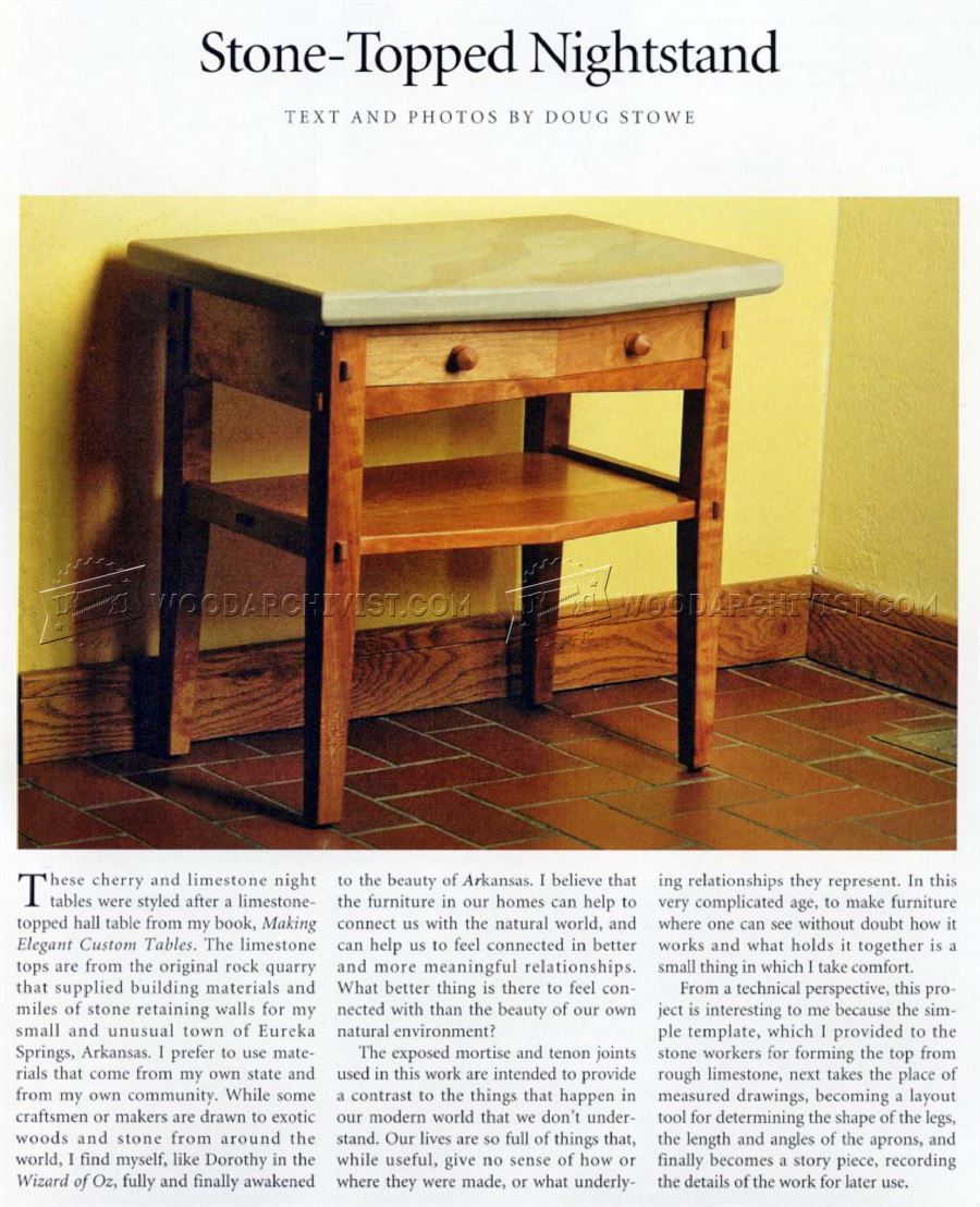 Stone-Topped Nightstand Plans