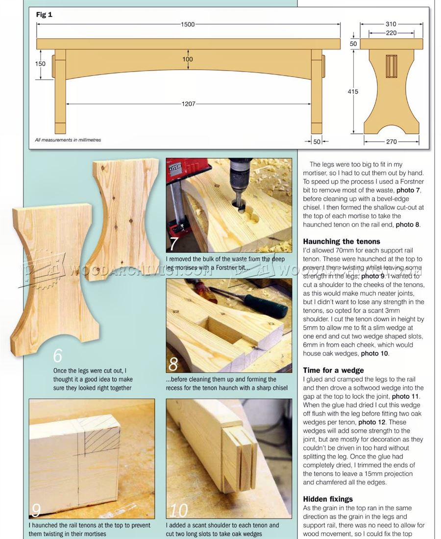 Softwood Bench Plans
