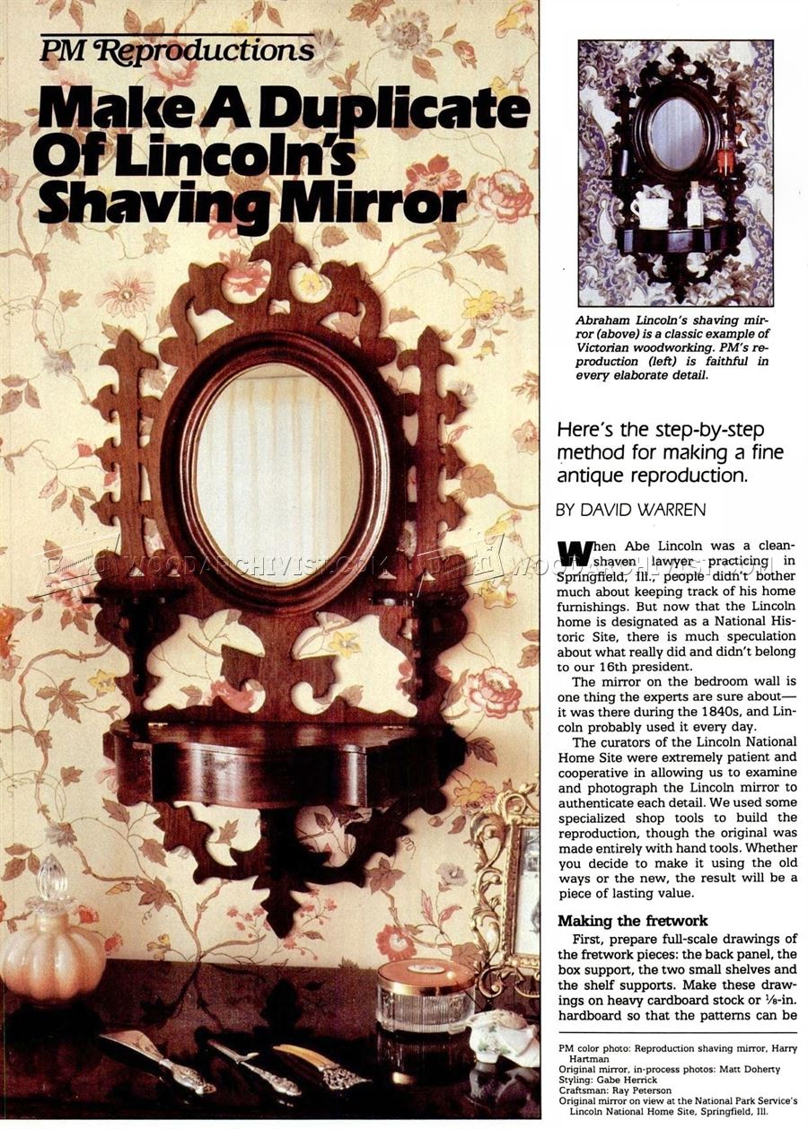 Lincolns Shaving Wirror Plans
