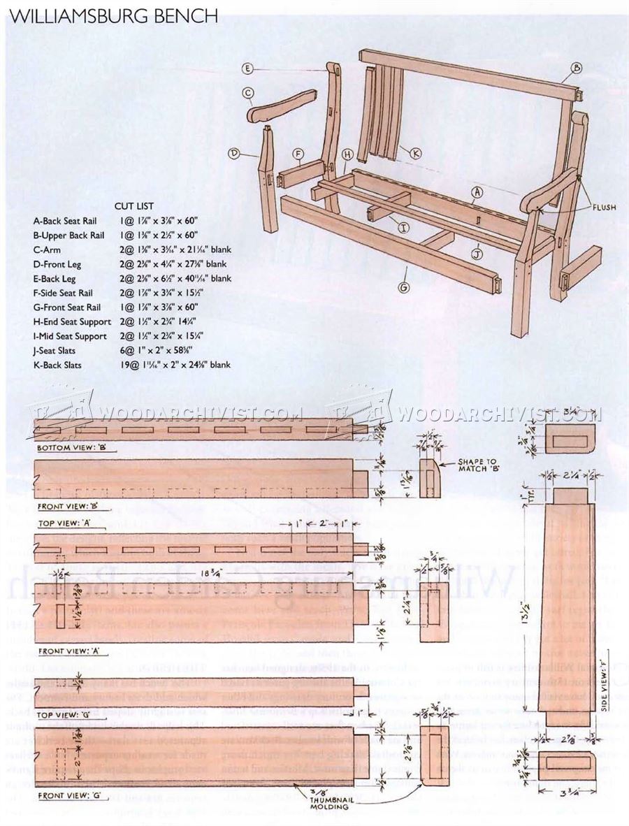 garden bench plans • woodarchivist