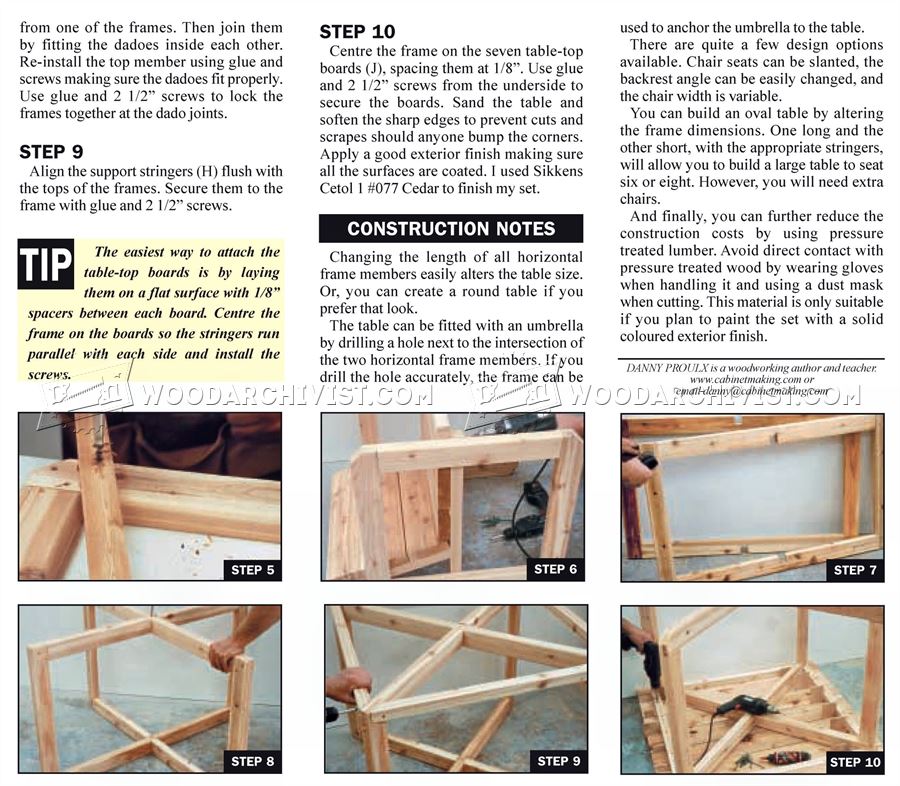 Outdoor Table and Chair Plans