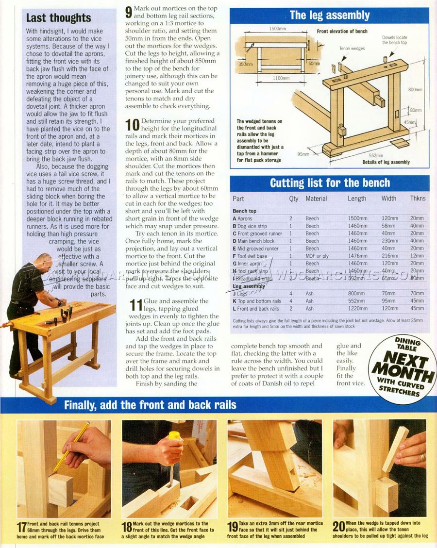 Cabinetmaker's Workbench Plans