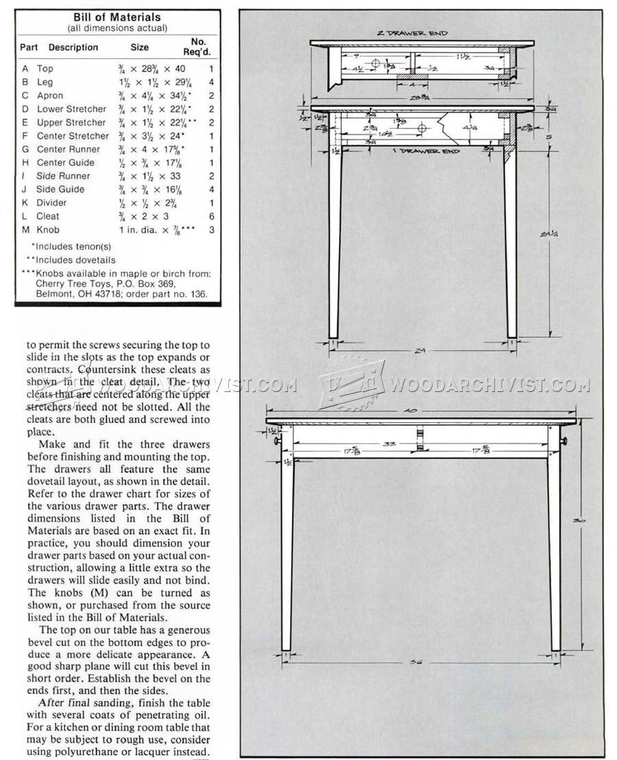 Cherry Table Plans