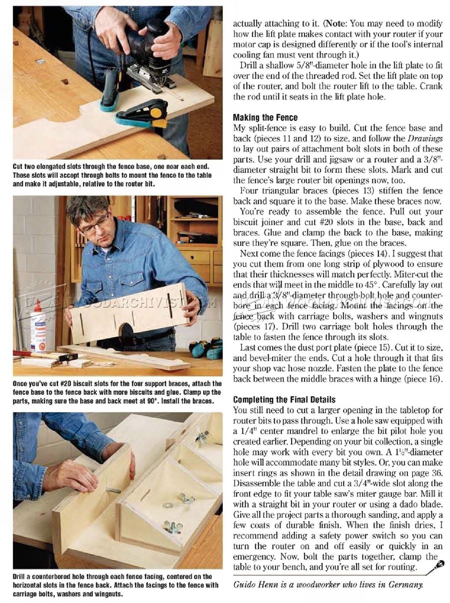 Workbench Router Table Plans