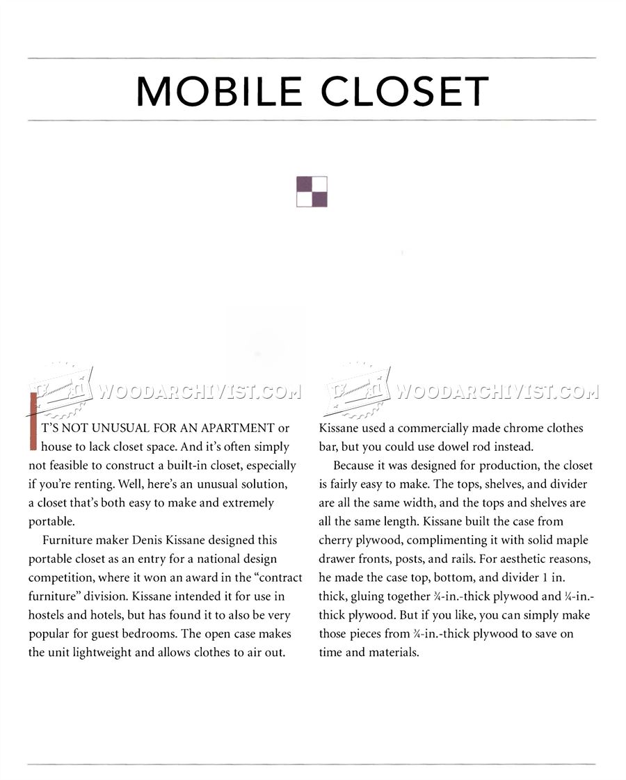 Mobile Closet Plans