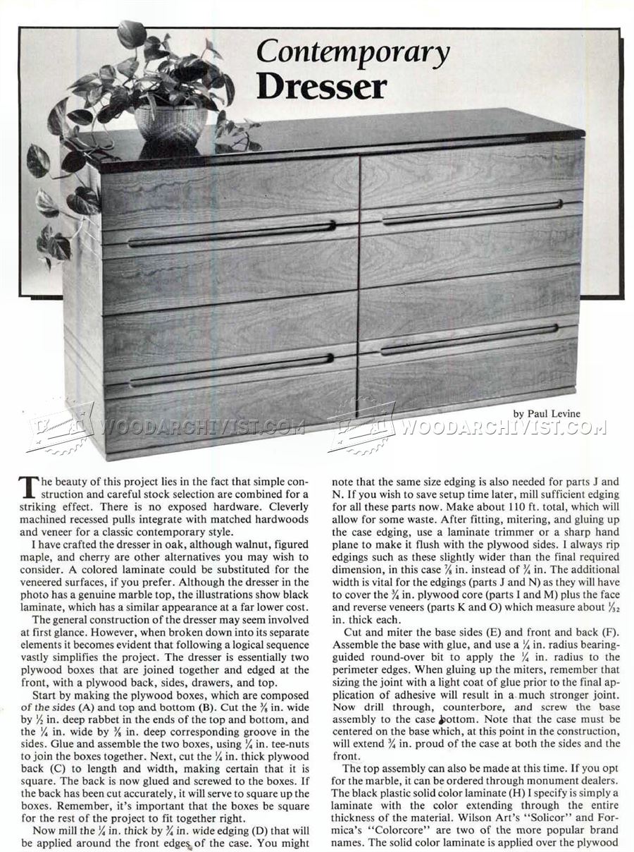 Contemporary Dresser Plans