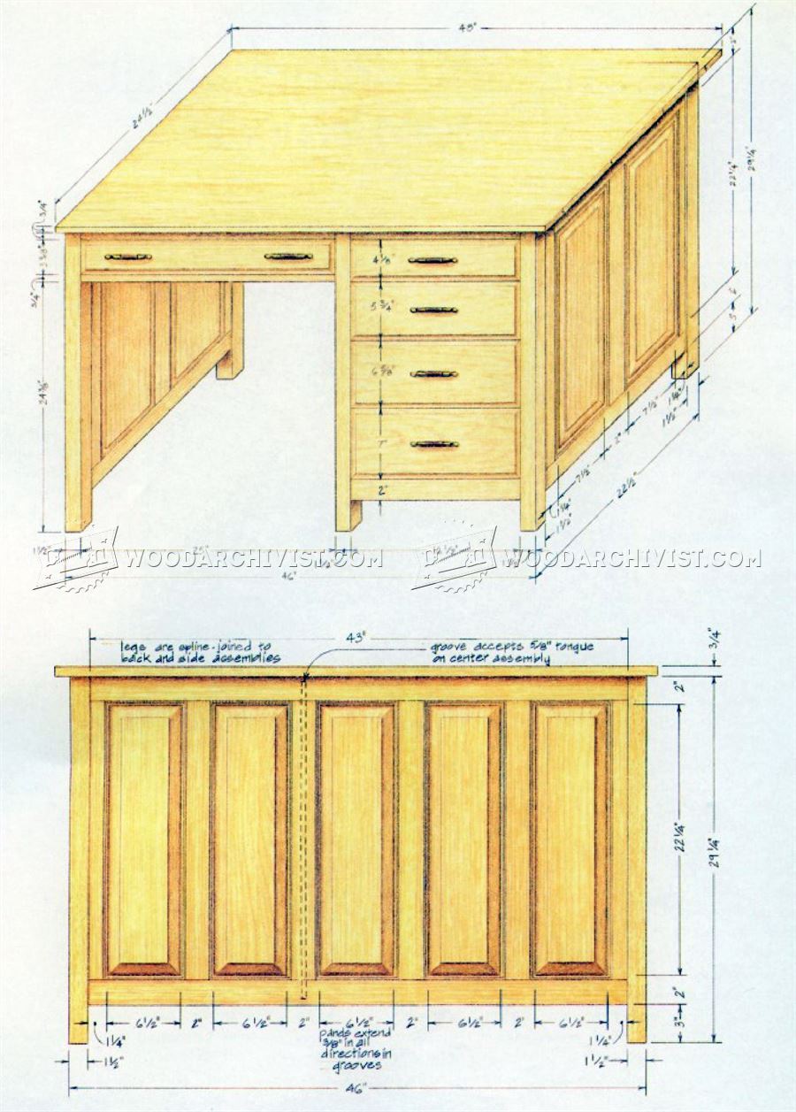 Frame and Panel Desk Plans