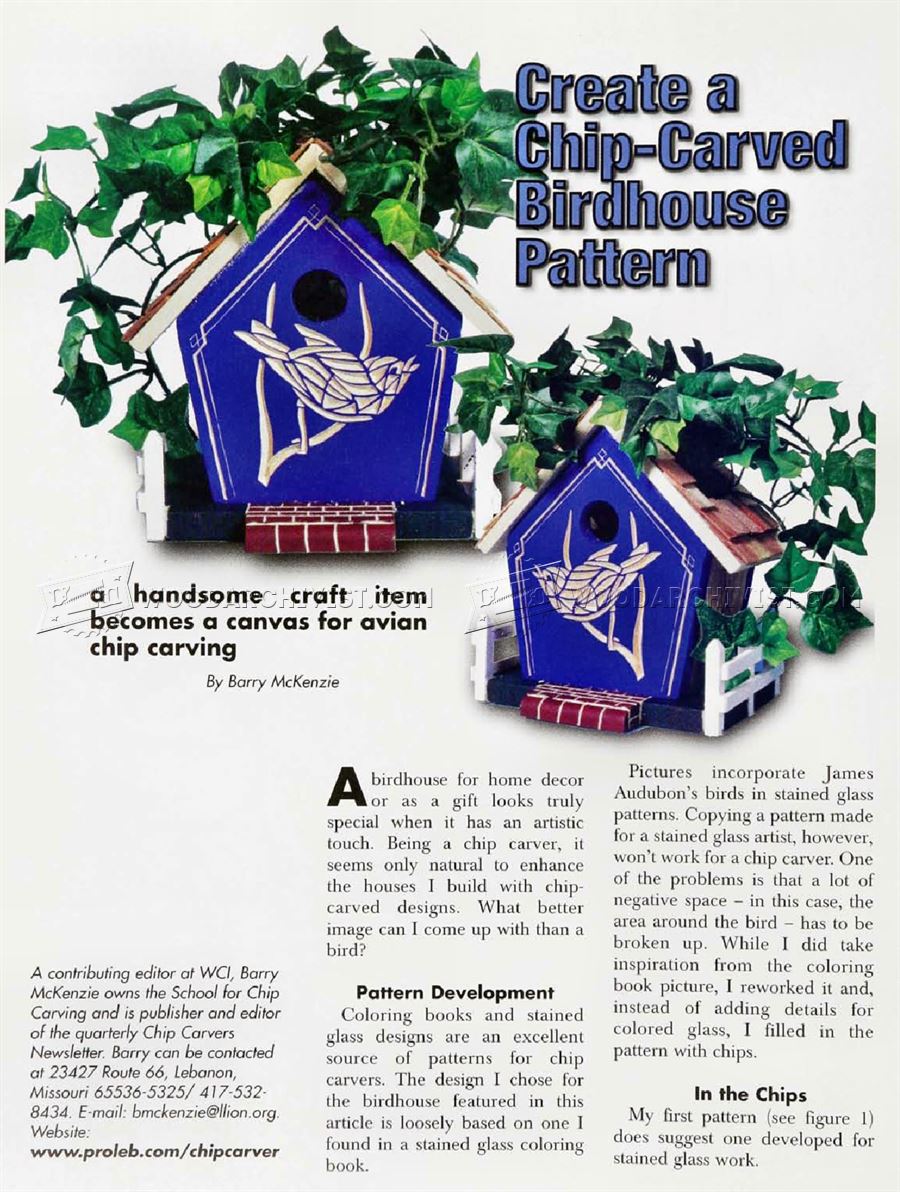 Chip Carved Birdhouse Pattern