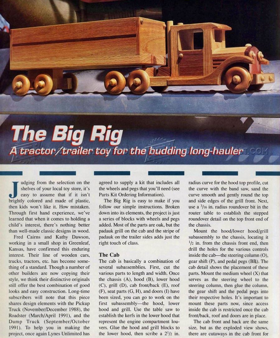 Wooden Toy Truck Plans