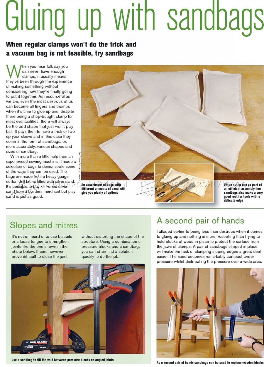 Gluing Up with Sandbags
