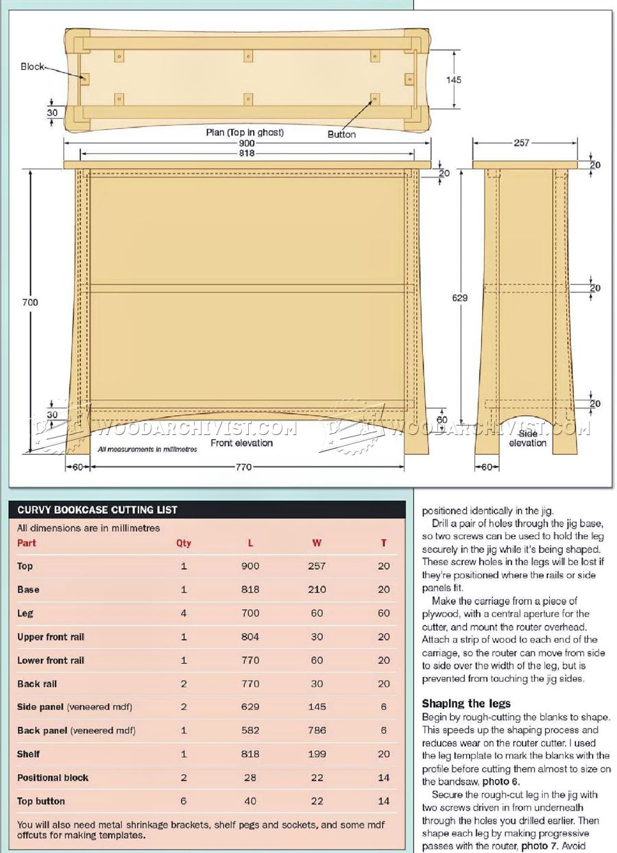 Curvy Bookcase Plans