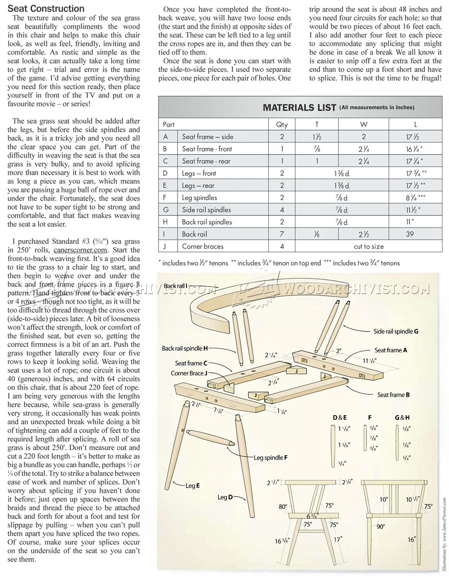 Grass Seat Chair Plans