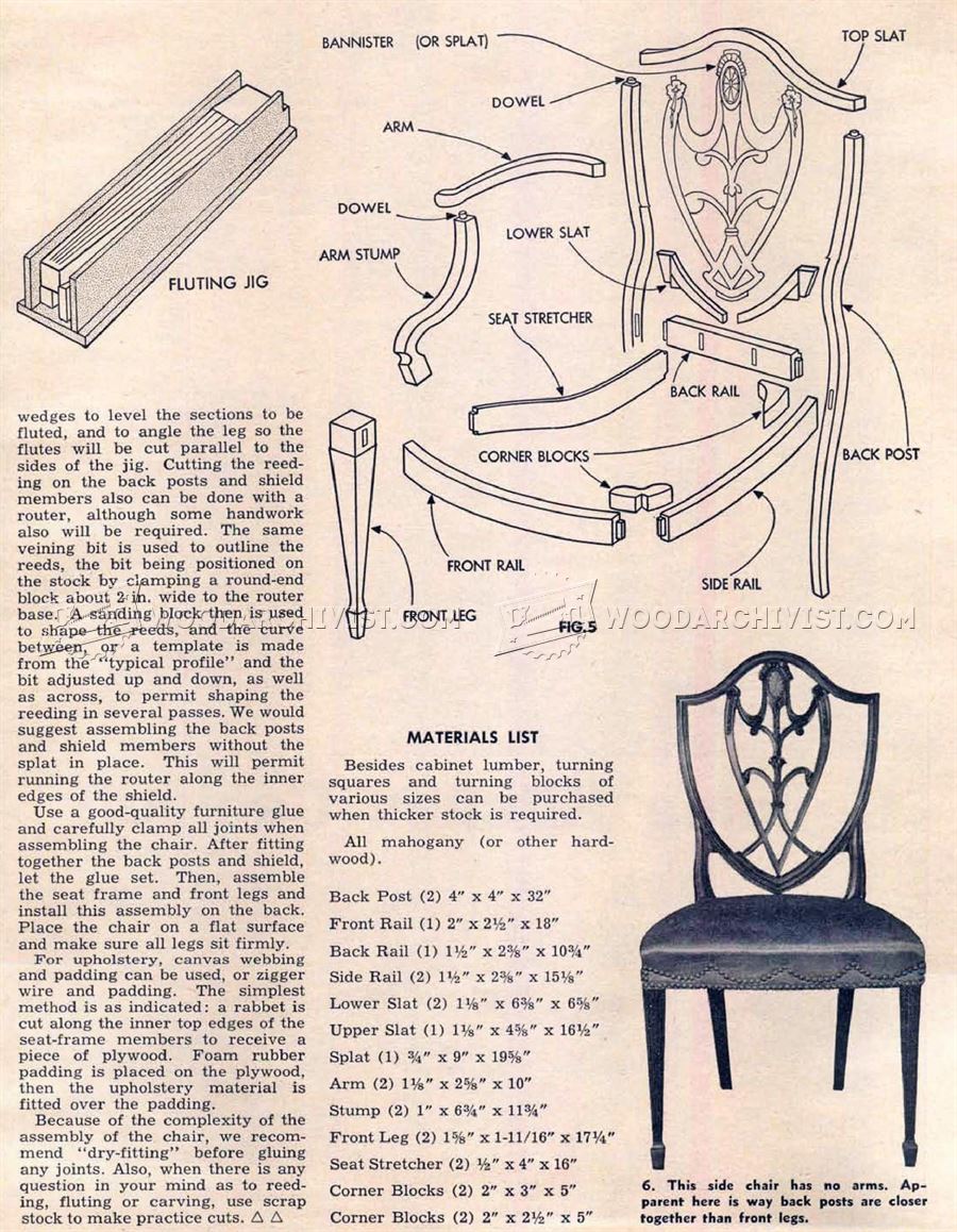 Hepplewhite Chair Plans
