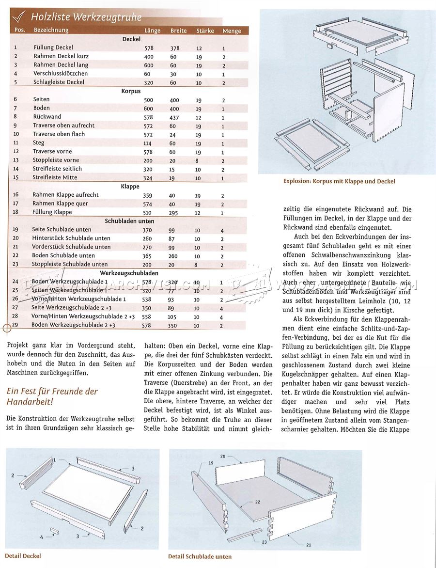Woodworking Tool Chest Plans
