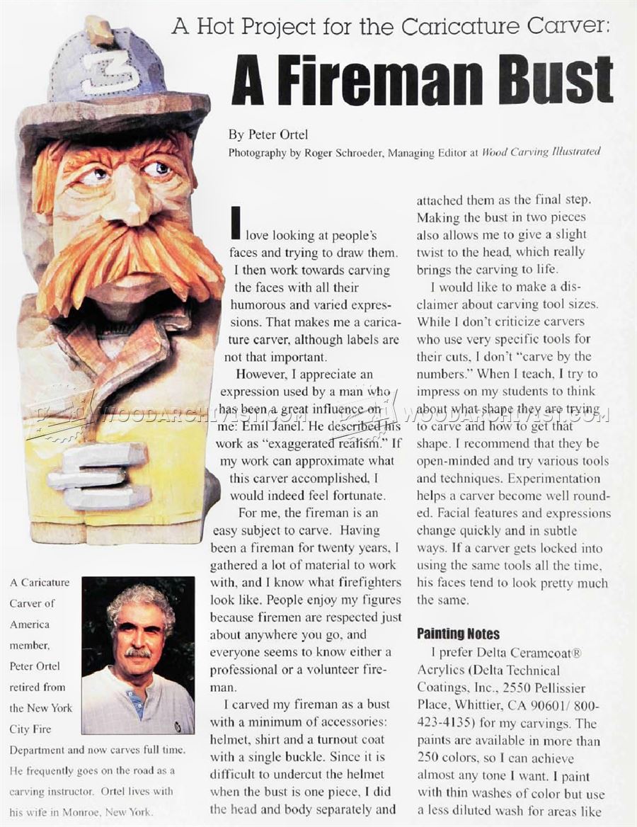 Fireman Bust - Carving Caricature