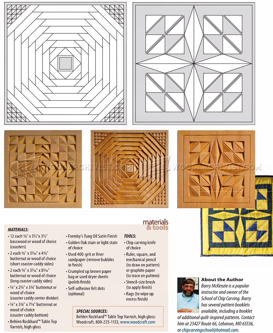 Coasters - Chip Carving Patterns