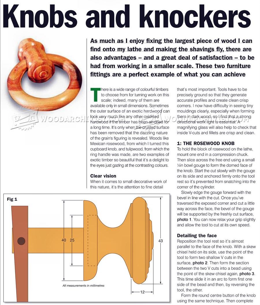 Making Wooden Ring Handle Knob