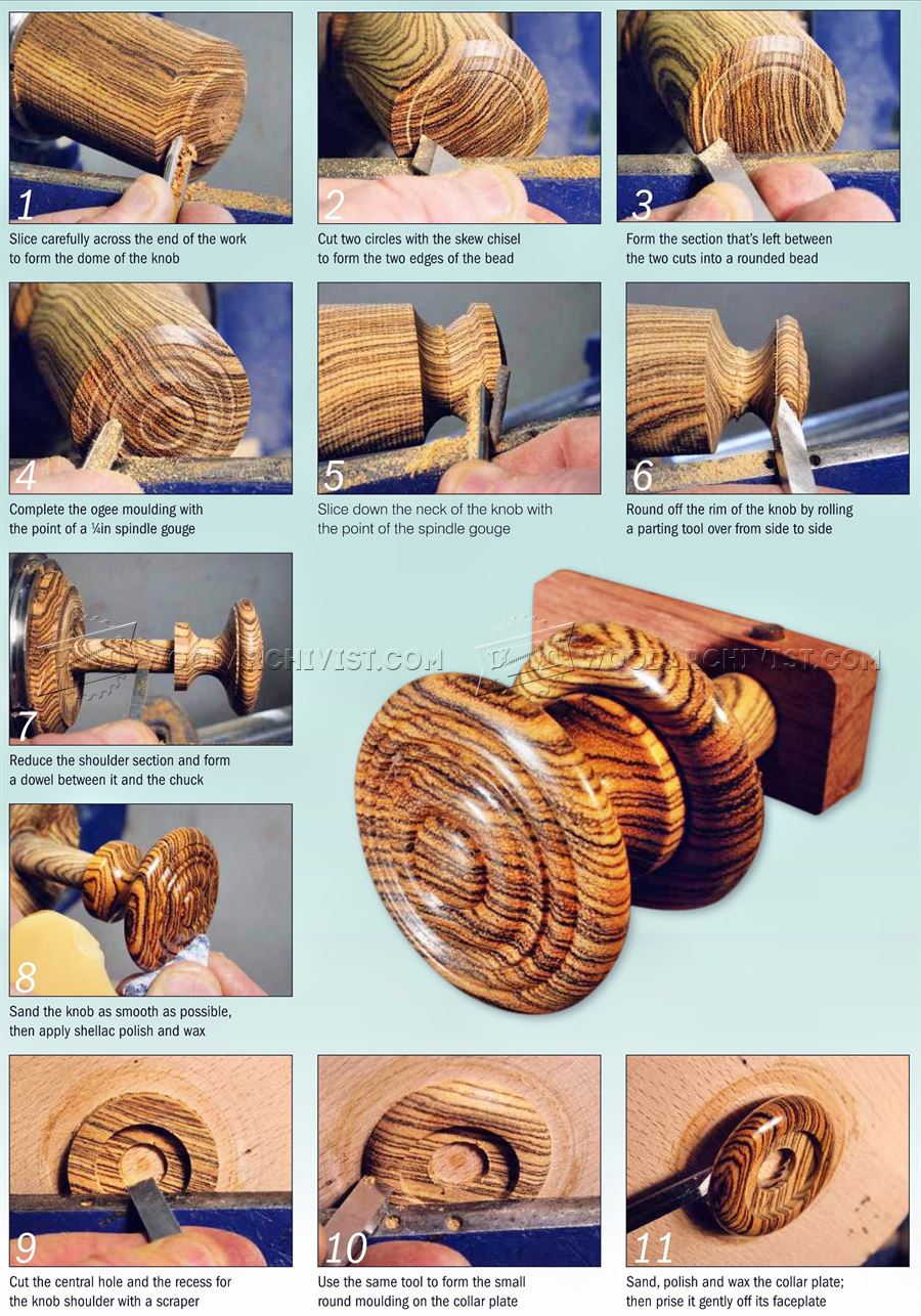 Making Wooden Ring Handle Knob