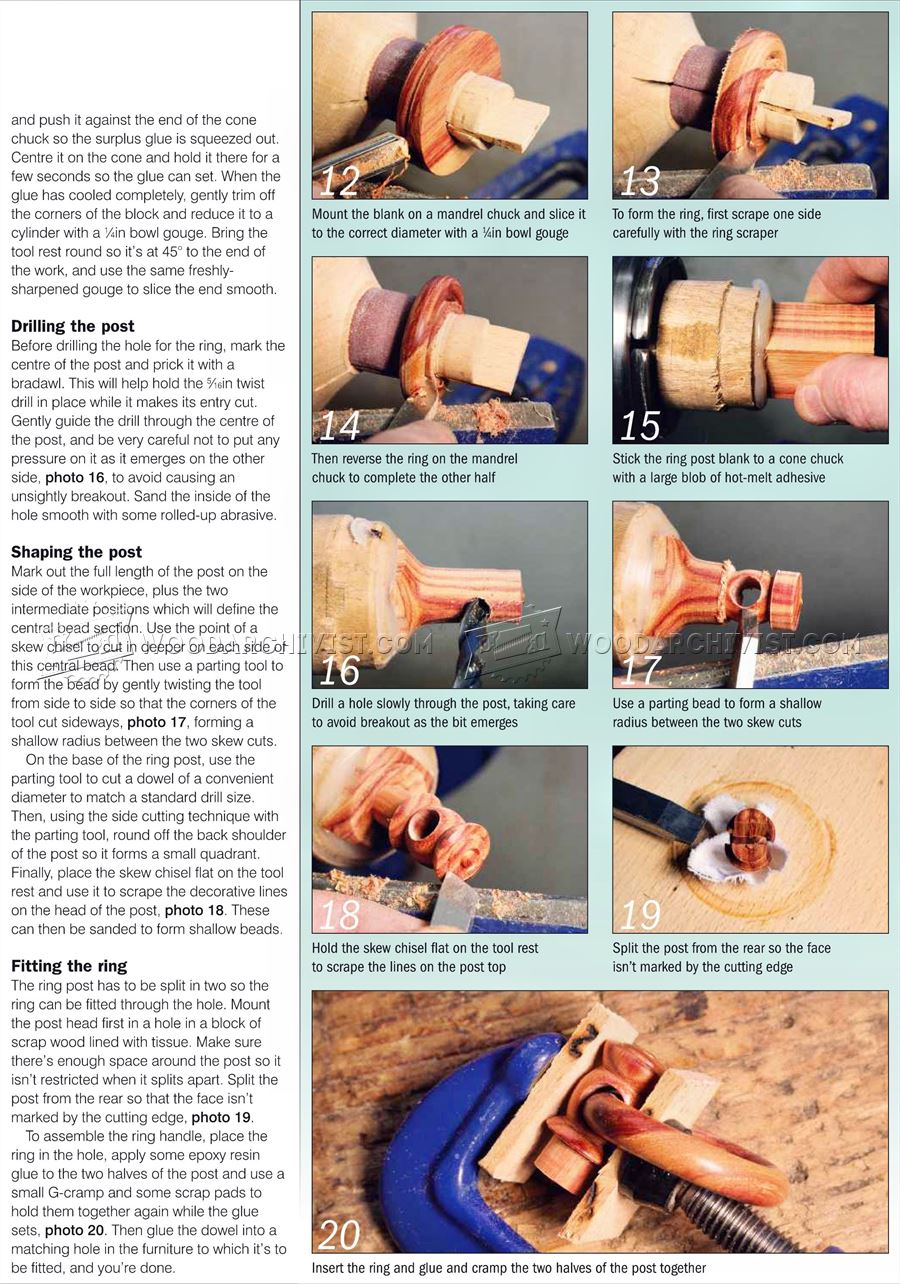 Making Wooden Ring Handle Knob