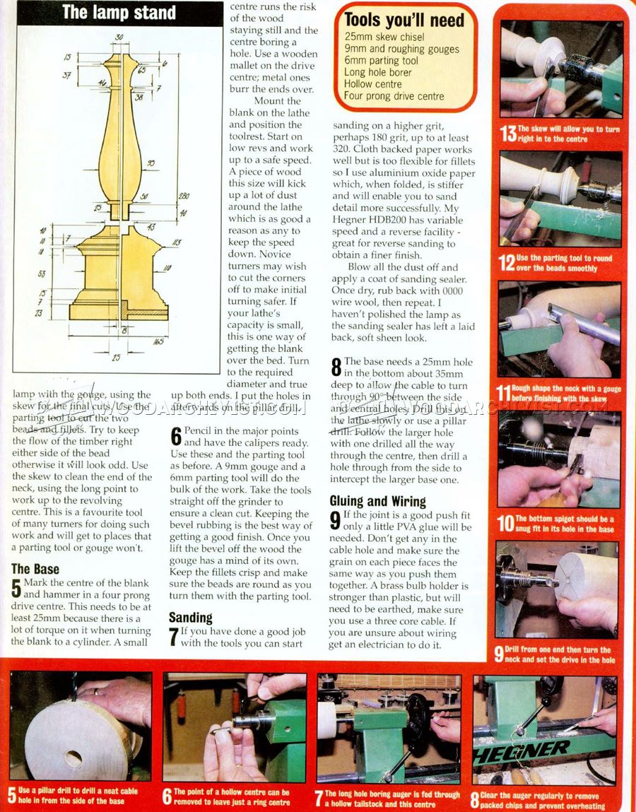 Woodturning Table Lamp