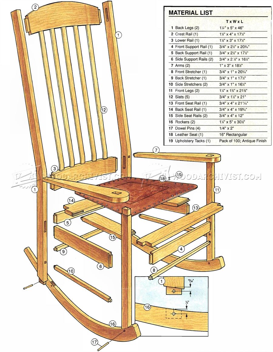 Craftsman Rocking Chair Plans WoodArchivist