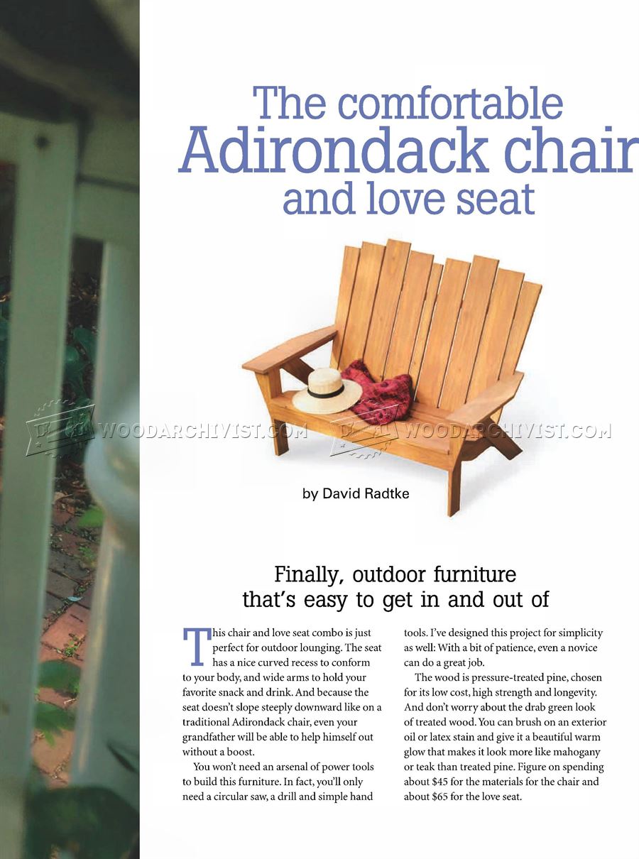 Adirondack Love Seat Plans