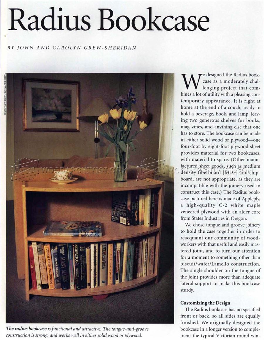 Radius Bookcase Plans