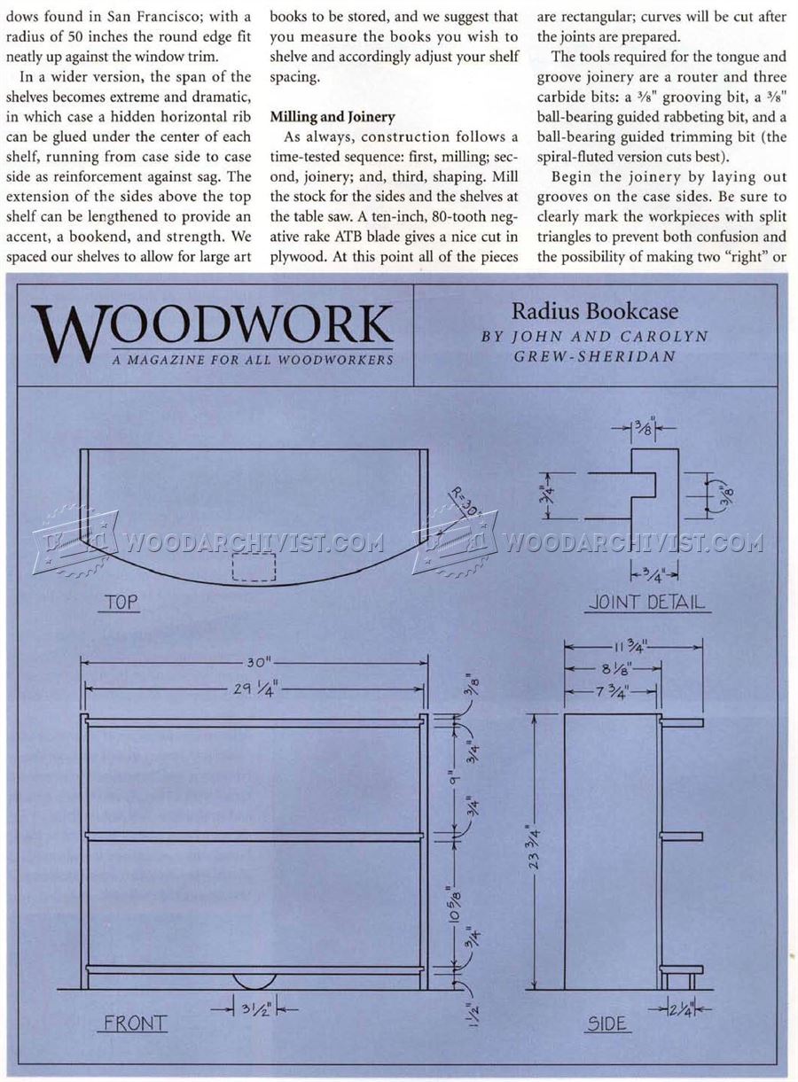 Radius Bookcase Plans