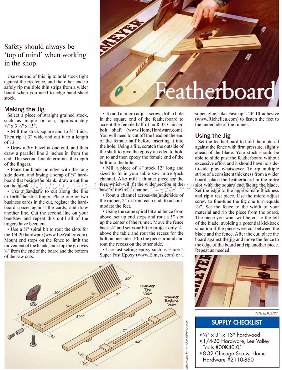 Table Saw Featherboard Jig