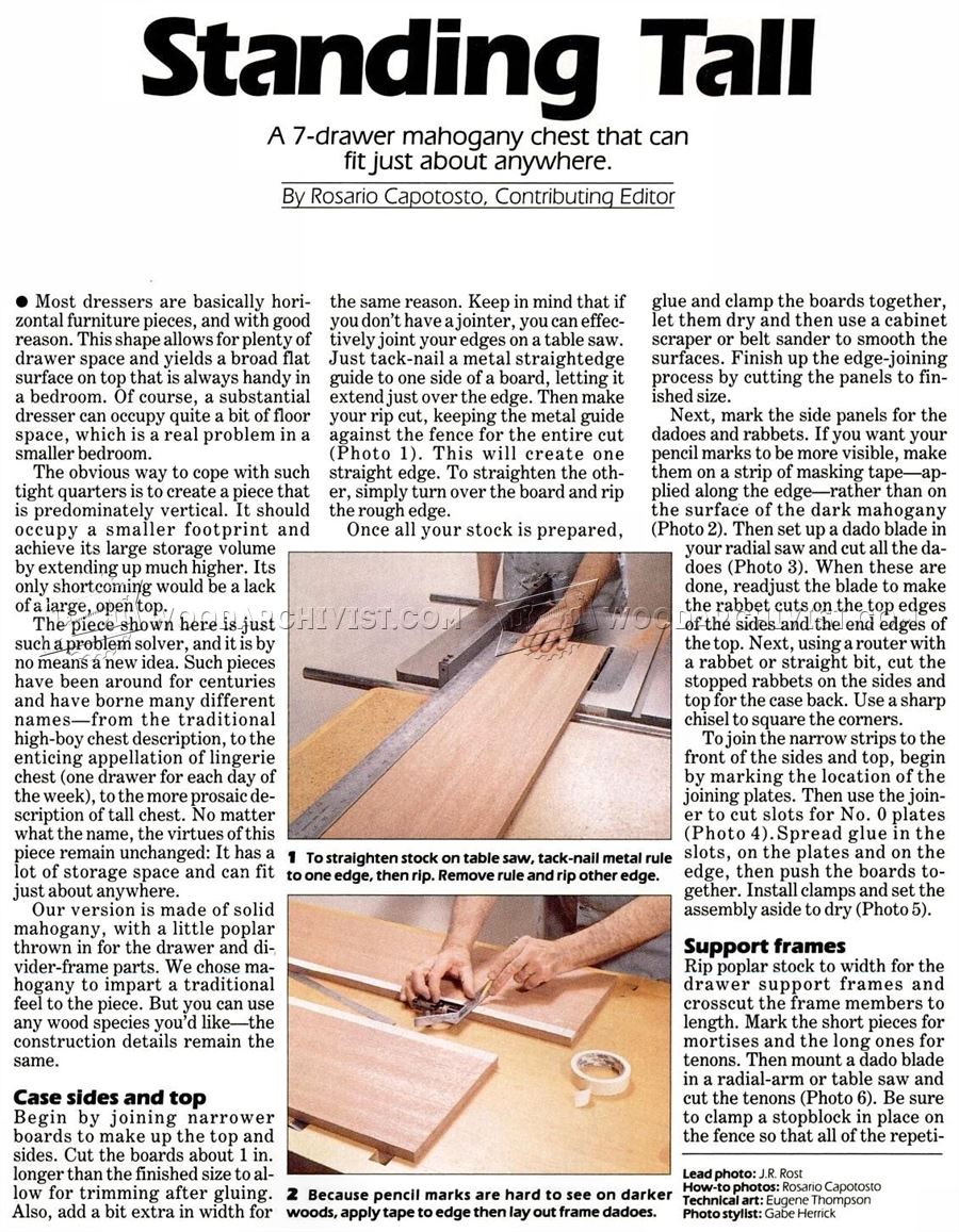 Tall Chest of Drawers Plans