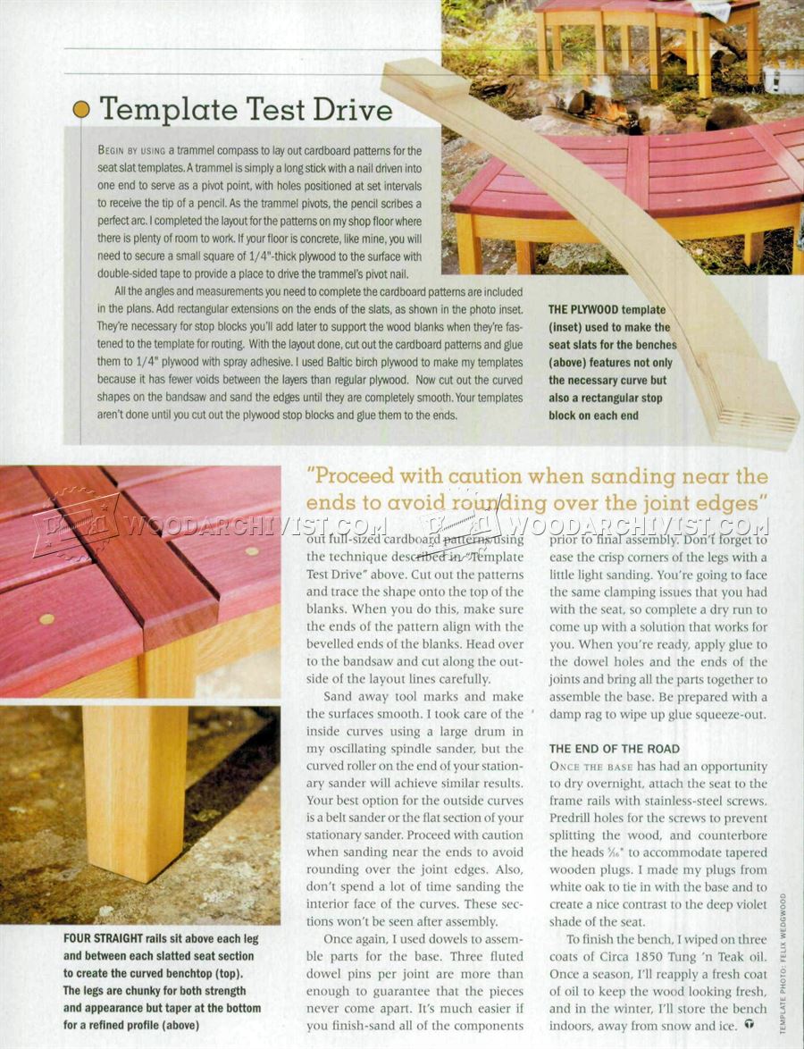 Fireside Bench Plans