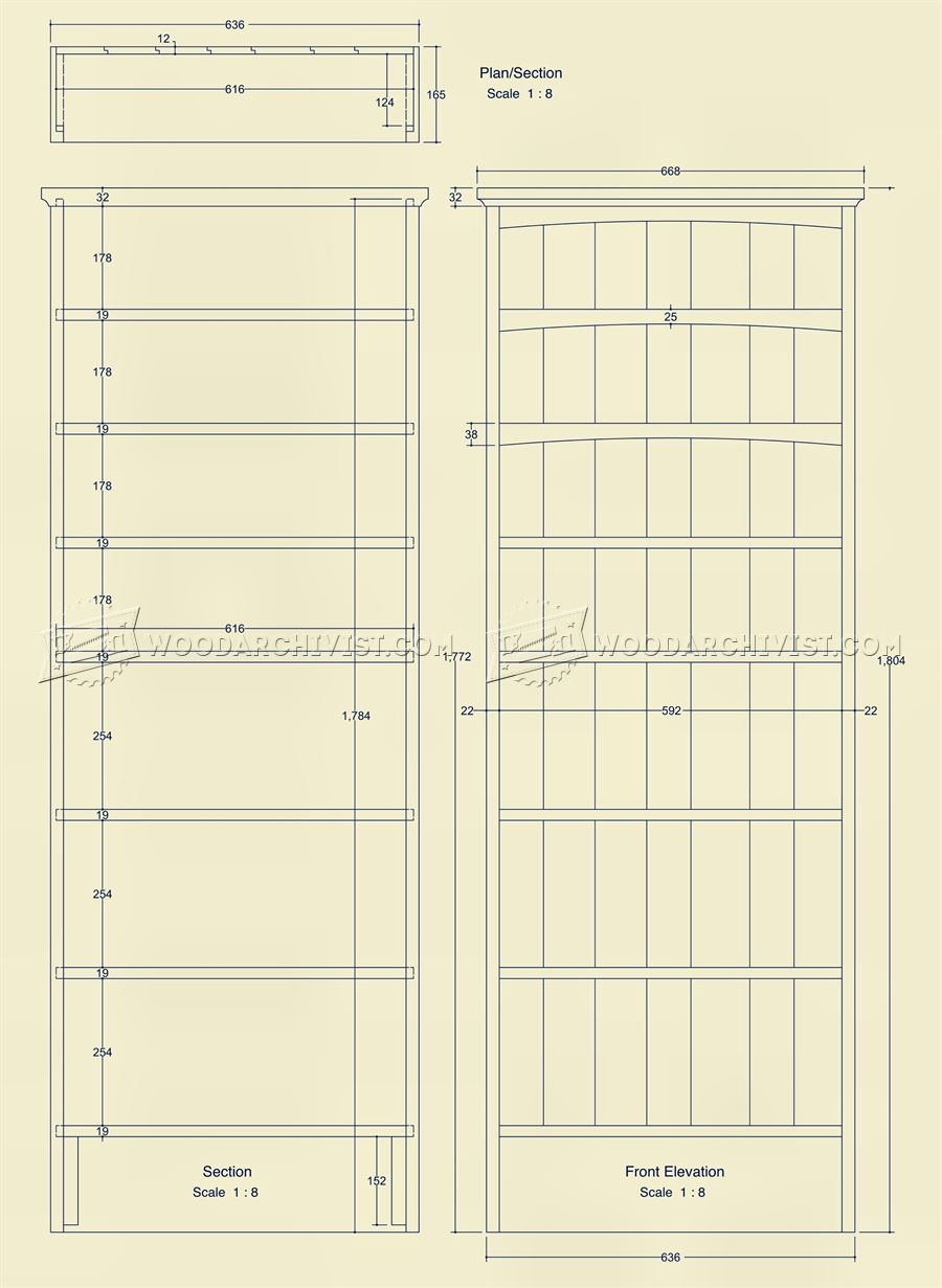Narrow Book Shelves Plans