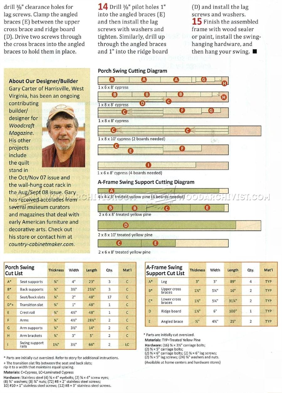 Porch Swing Plans