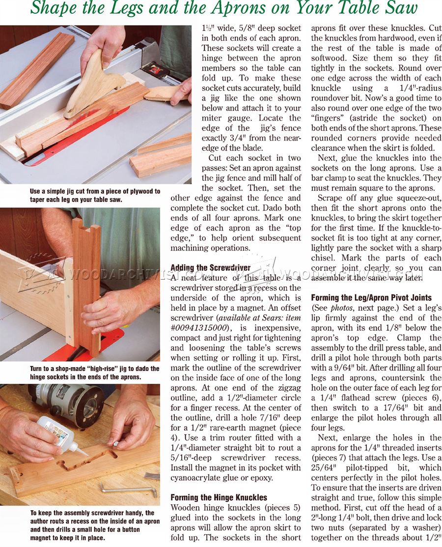 Folding Table Plans