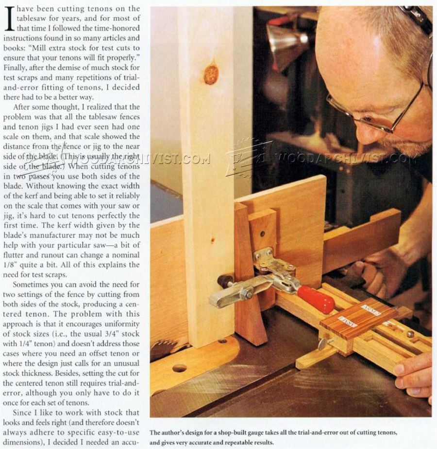 Table Saw Tenoning Jig Plans