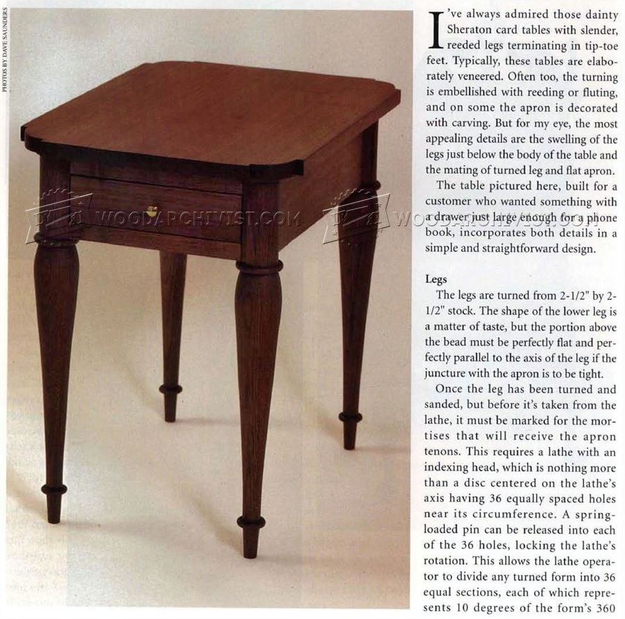 Sheraton Side Table Plans