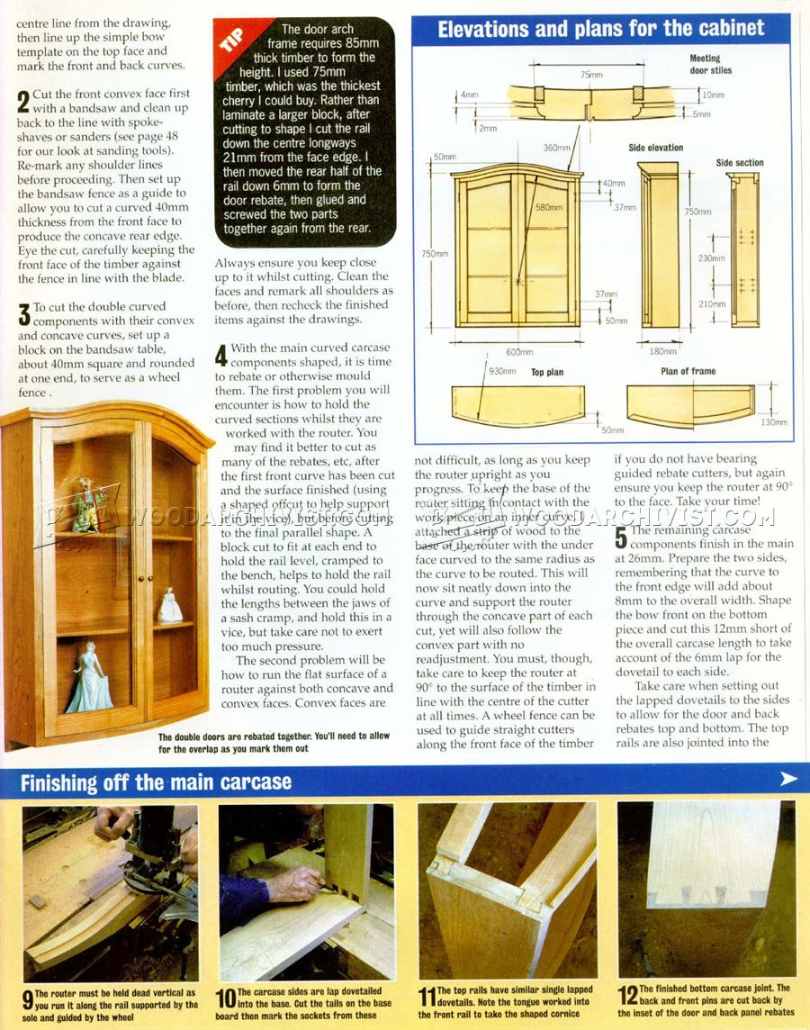Bow Front Cabinet Plans