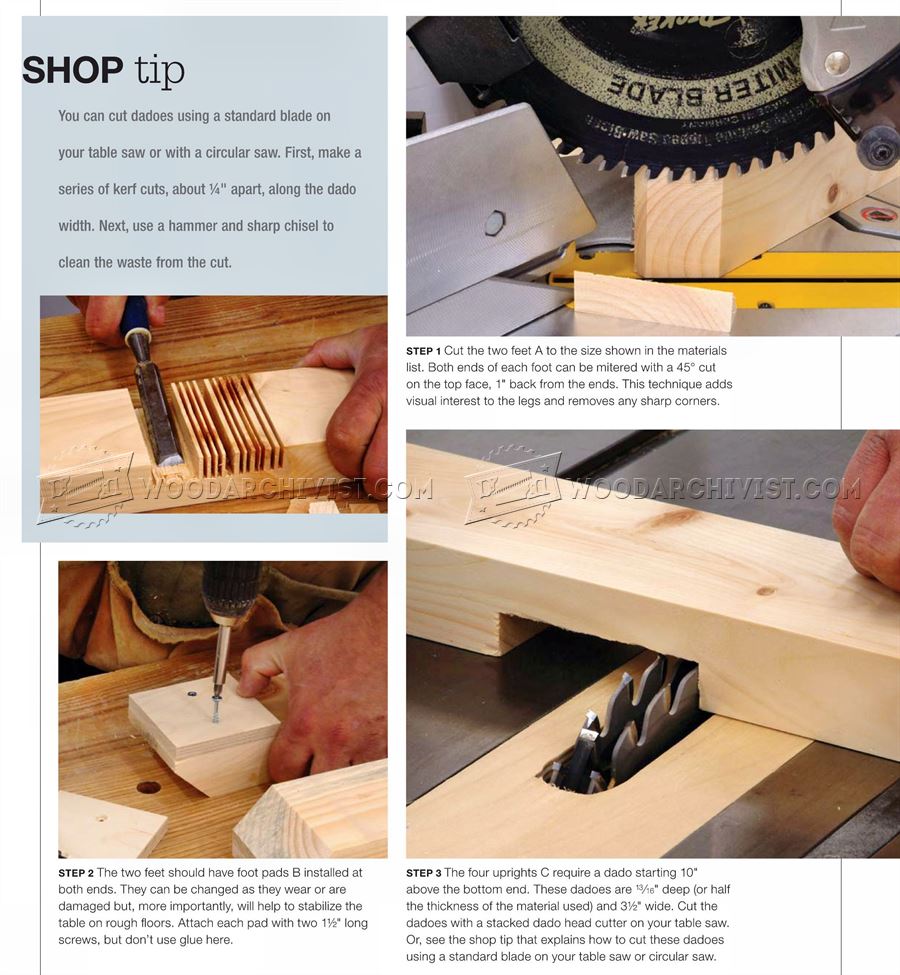 Adjustable Height Worktable Plans