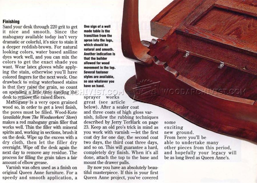 Queen Anne Writing Desk Plans