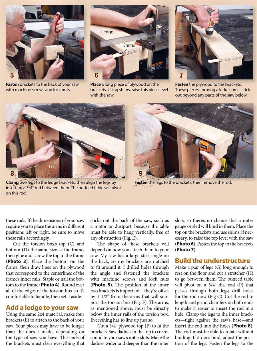 Folding Table Saw Outfeed Table