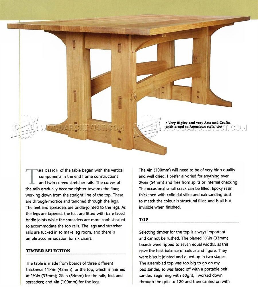 Refectory Table Plans