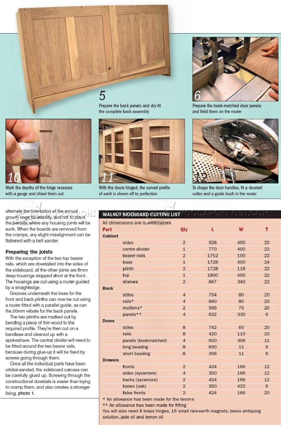 Walnut Sideboard Plans