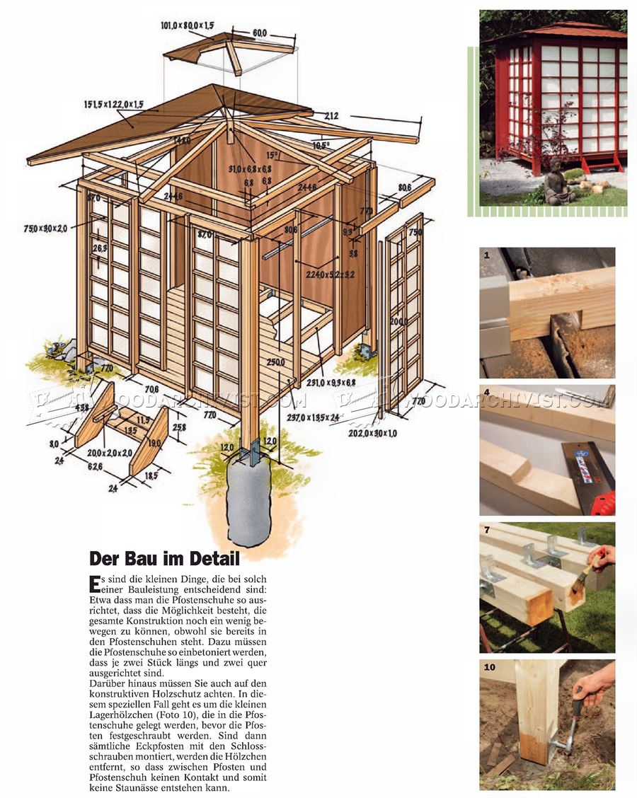 Japanese Tea House Plans • WoodArchivist