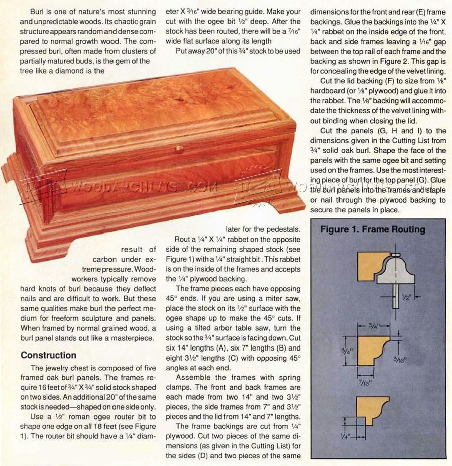 Jewelry Chest Plans • WoodArchivist