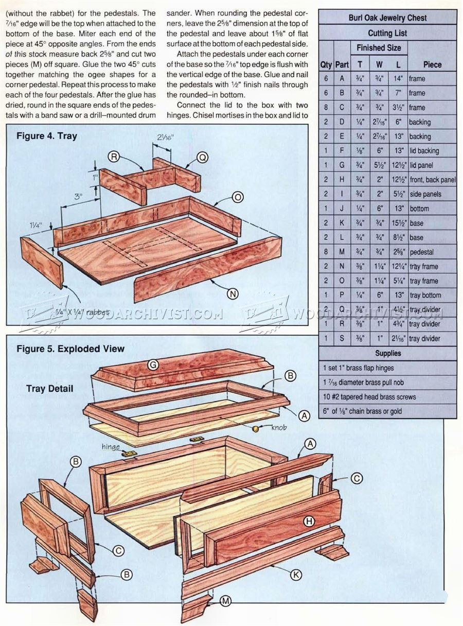 Jewelry Chest Plans • WoodArchivist