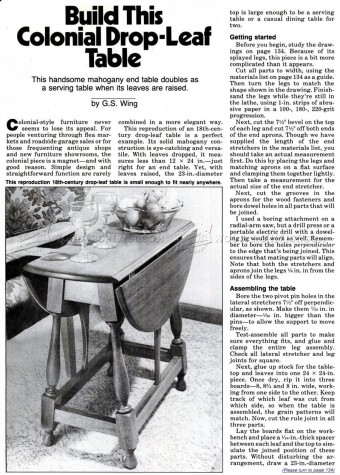 Colonial Drop Leaf Table Plans • WoodArchivist