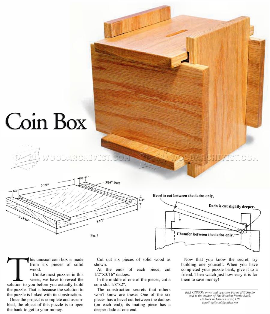 Coin Box Plans • WoodArchivist